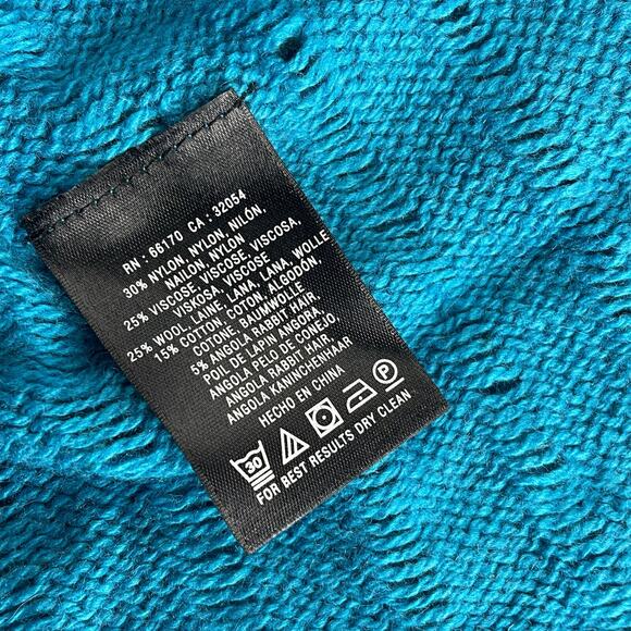 Anthropologie Leifnotes Womens S Ridged Cardigan Sweater Blue Long Sleeve Ruffle - Picture 6 of 7